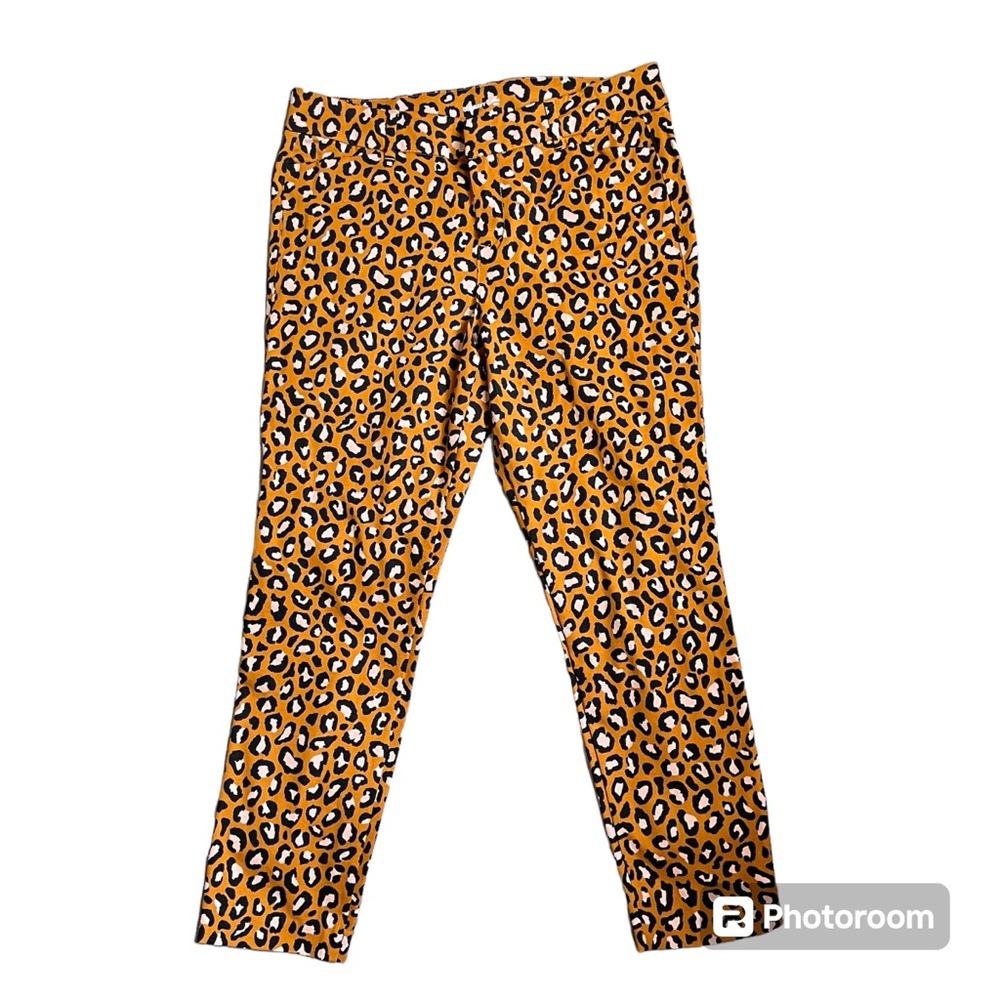 Old Navy Leopard Print Ankle Pants - Tan, Black, White - Picture 3 of 10